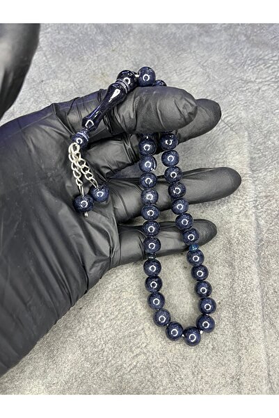 Mos Tespih Küre Simli Toz Kehribar Tesbih