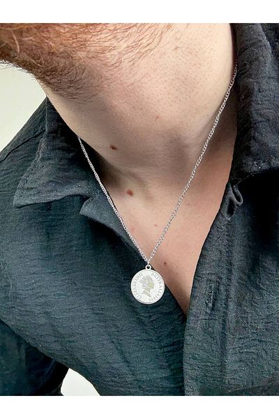 Arvens Men's Silver Chain Stainless Steel Necklace Does Not Lose Color Does Not Fade Unisex Does Not Fade