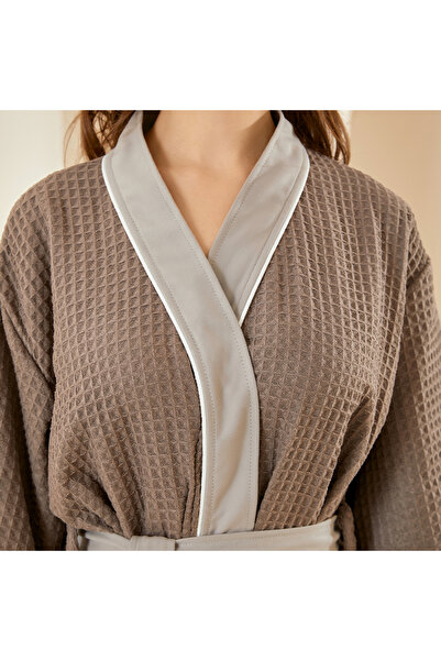 REEFI Rustic Brown Waffle Bathrobe