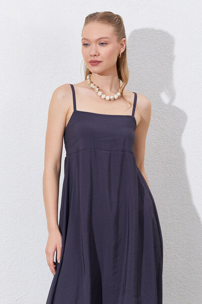 EDITION WOMAN Γυναικείο φόρεμα Modal με λουράκια - Ανθρακί |   28-10046