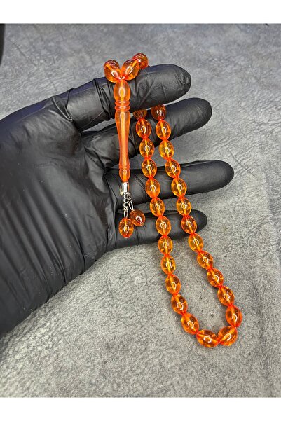 Mos Tespih Barley Cut Orange Powdered Amber Rosary