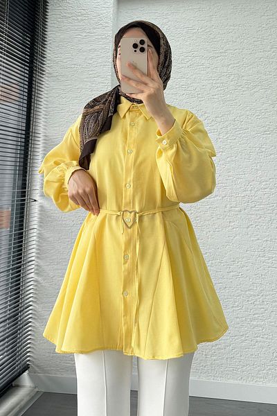 MELEK ARAZ Heart Belt Tunic -Yellow