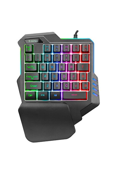 Everest Kb-r177 Salvo Siyah Usb Led Işıklı Q 35 Tuşlu Multimedya Mini Gaming Oyuncu Klavyes