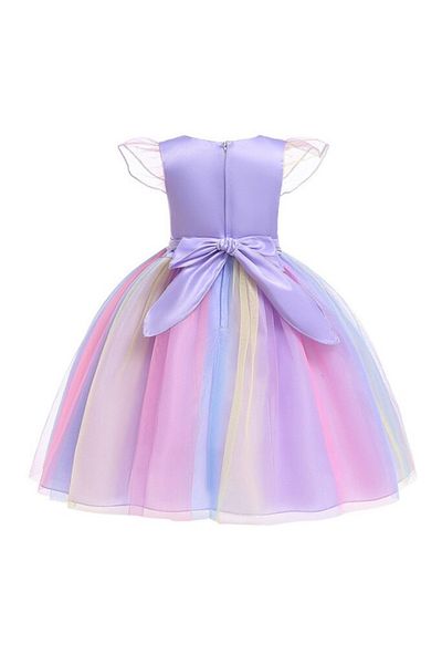 EvrikaUnity Unicorn Dress for Girls, Set with Headband and Necklace, EvrikaUnity®, 6-7 years, 140 cm, Purple