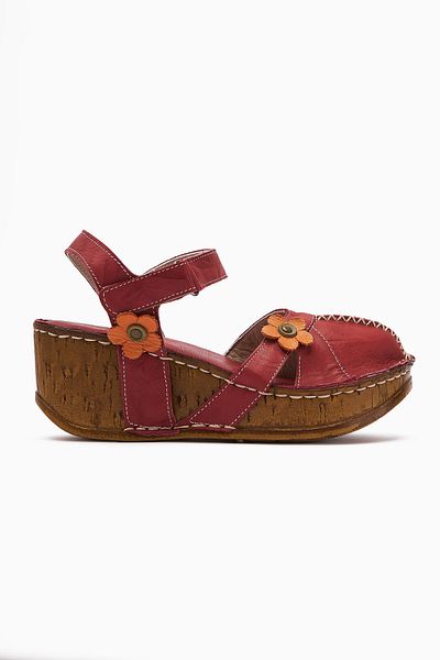 Limoya Pantofi de damă cu toc cu pană, cu detaliu floral, bordeaux