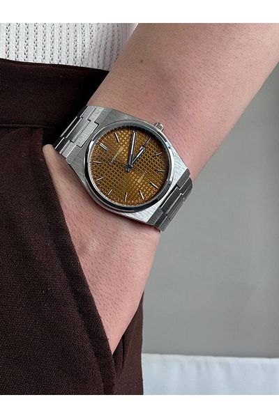 Arvens Vintage Inside Brown Men's Wristwatch Stainless Steel Cord Tough Steel Case Does Not Lose Color Does Not Tarnish