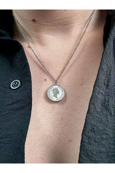 Arvens Men's Silver Chain Stainless Steel Necklace Does Not Lose Color Does Not Fade Unisex Does Not Fade