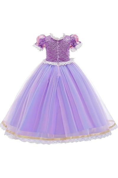 EvrikaUnity Rapunzel Princess Dress for Children, Set with Crown and Accessories, 3-4 years, 110 cm, Purple