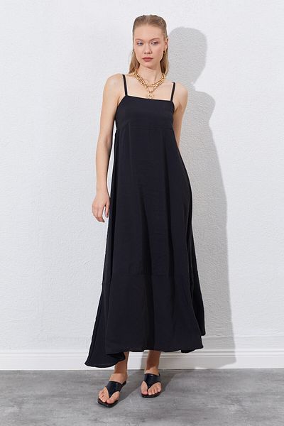 Manche Strappy Women's Modal Dress - Black |   28-10046
