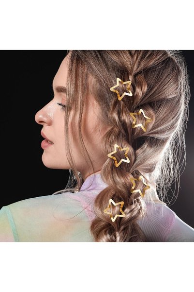 REBORN DESIGN Gold Color Star Figured 3 cm 6-Piece Metal Snap Buckle