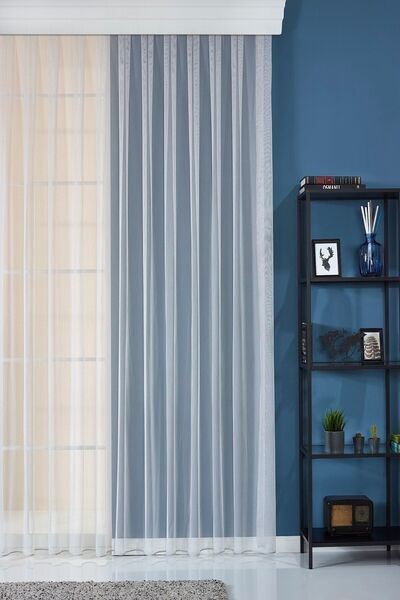 Elen's Ütü istemeyen Salon,Mutfak,Antre Çocuk Odası 1/3 Sık Pileli AÇIK GRİ G...