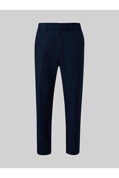 s.Oliver Chino Pants, Detroit, Mid Waist, Regular Fit, Navy