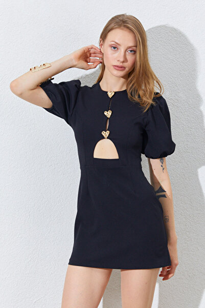 EDITION WOMAN Rochie mini cu mâneci tip pepene și nasturi în față - Negru |  ...