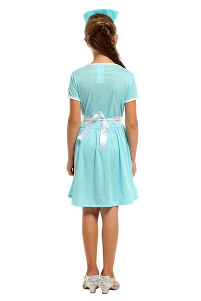 EvrikaUnity Doctor Nurse Costume for Children, Set with Headband, 110 cm, 3-4 years, Turquoise