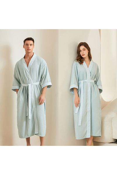 REEFI Rustic Turquoise Waffle Bathrobe