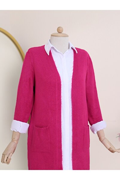 HİJABAYA Double Pocket Soft Knitwear Cardigan