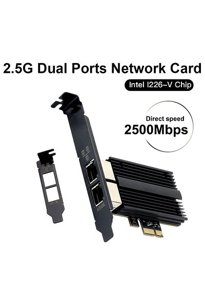 Choice 2 Port 2.5G Port 2500Mbps Pcie To RJ45 Intel I226 Network Card 2.5G Gigabit Ethernet Dual Ports 100
