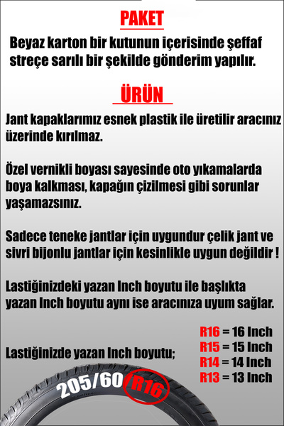 FRWY Fiat Punto Doblo Linea Fiorino 15" inç Uyumlu 4 Adet 1 Takım Gri Jant Kapağı