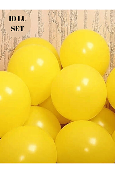 Bunloon Pastel Sarı Balon 10 Adet Doğum Günü Parti Süsleme Balonu