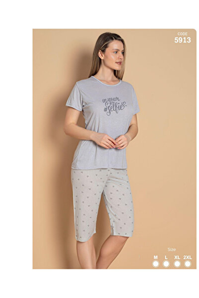 Stil Moda Gray Pajama Top and Bottom 5913