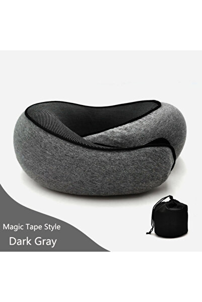 Choice وسادة رقبة من إسفنج الذاكرة بتصميم شريط سحري رمادي داكن للفقرات العنقي...