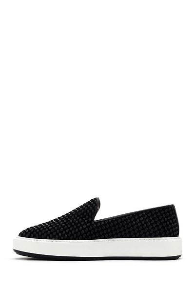 Derimod Bărbați, negru, cu talpă groasă, tricotat, 100% piele, pantofi casual Penny Loafer din piele naturală, pantofi casual, g
