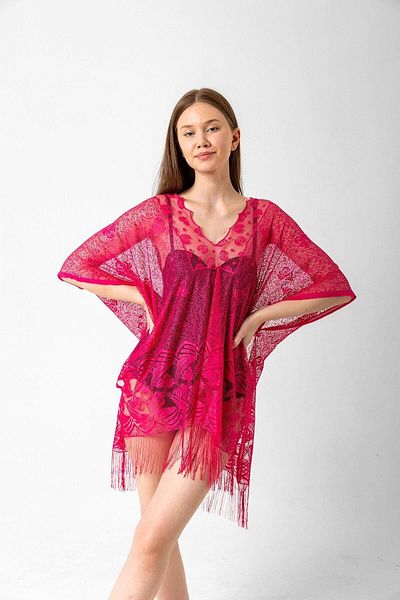 MARBERRY Fuchsia Mesh Women's Pareo Beach Dress