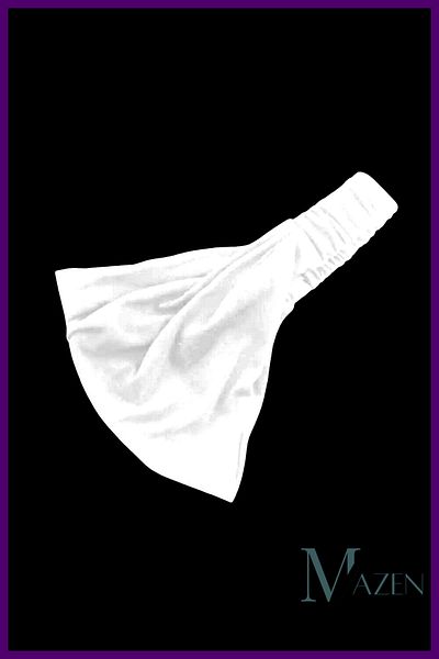 MAZEN Parachute White Hair Band Athlete, Yoga Hair Gatherer Wide Stretchy Combed Fabric