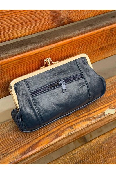 ARB Clip-On Women's Hand Wallet Black 100% Genuine Leather