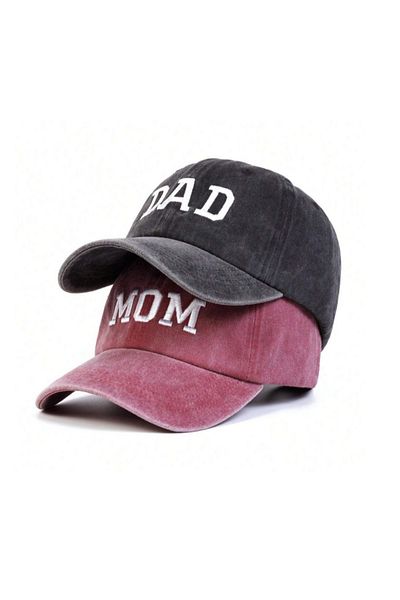 Tresore MOM & DAD Κέντημα με στάμπα καπέλο μπέιζμπολ / Κέντημα καπέλο μαμάς και μπαμπάς / Καπέλο για ζευγάρια μαμάς και μπαμπά
