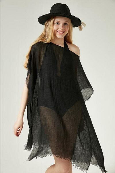 MARBERRY Black Women's Pareo Beach Dress