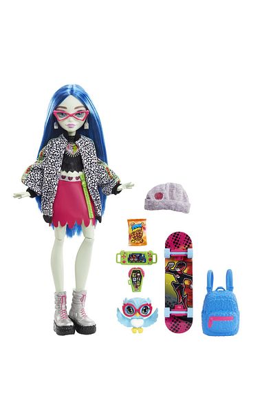 MONSTER HIGH GHOULIA YELPS DOLL WITH ANIMAL AND ACCESSORIES