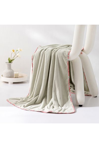 REEFI Rustic Body Towel - Pistachio - Floral Edges (Size 70*140 cm)