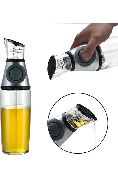 Generic Oil and Vinegar Dispenser Bottle – with Measuring Pump and Drip-Free for Kitchen or BBQ