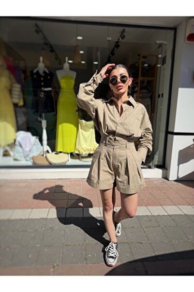 GÜLCİCİ Haki şort tulum