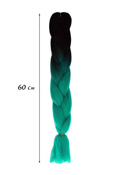 Zeysum Black Turquoise Ombre African Black Braids Box Braid Synthetic Hair 60cm 100Gr