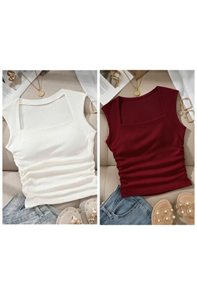 peri tower Πλεονεκτικό πακέτο 2 τεμαχίων, Κόκκινο μπορντό, Κρεμ μπλουζάκι με ...