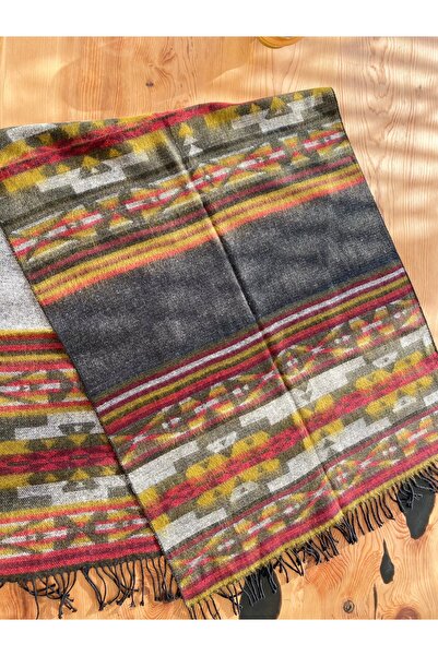 Bohemian Ethnic Patterned Red Shawl Scarf