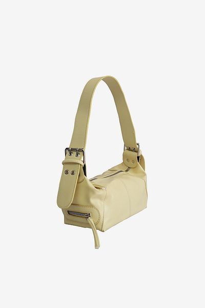 MARSEPTUN Pastel Yellow Matte Bag with Remy Zipper Accessory Detail