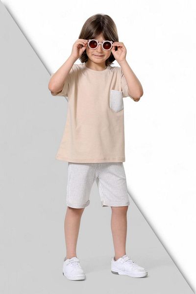 İFBA KİDS Striped Shorts Set