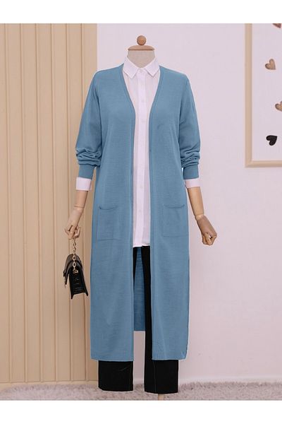 HİJABAYA Hijab Long Cardigan with Pockets