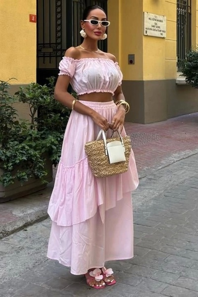 mrpurple Set cu tiv cu volane, cu detaliu pliat, 10196