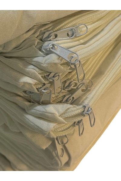By Masuaa 100% Cotton (46 Thread Fabric) Thick Tooth Zippered 4 Pillow Cases, Mattress