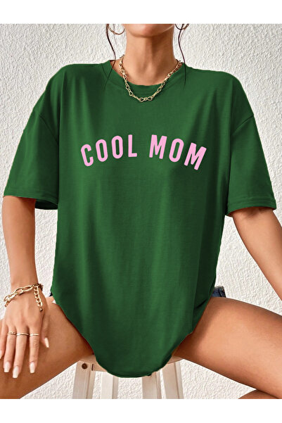 Renaissance Tricou de maternitate Saks Blue cu imprimeu Cool Mom pentru femei