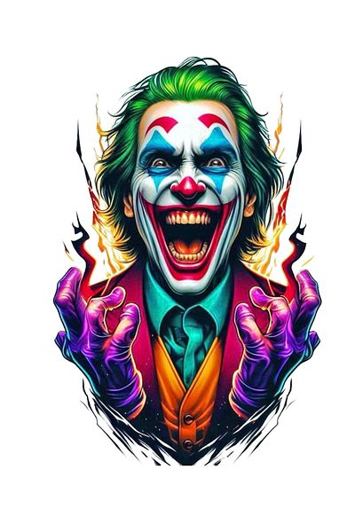 MegaSticker Autocolant Personaj Joker Auto, Motocicletă, Cască, Laptop, Autocolant Parbriz 13x10 Cm
