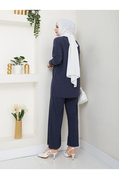 MODAMÜNASİP Our Tunic Double Pocket Detailed Erva Trousers Suit with Its Most Beautiful Colors ✨ ✨