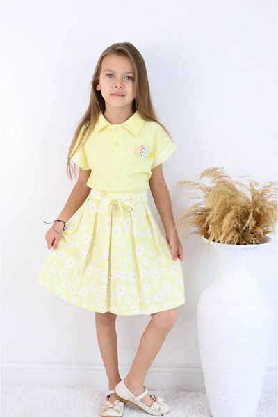 falcomini Girl's Summer Skirt T-Shirt, 2Nd Set 2/6 Years Old