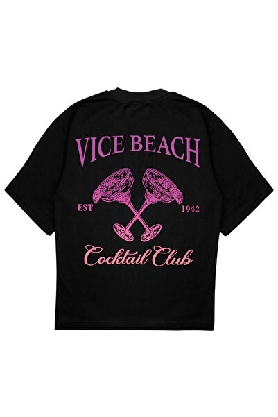 SVART WEAR Vice Beach Printed T-Shirt Oversize T-Shirt Cocktail Club