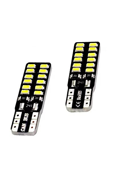 SİSA SENİSTESENAL T10 Dipsiz (10 ADET) W5w 24 Ledli Canbus Beyaz Park Plaka Ampulü