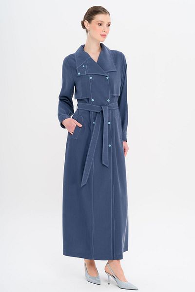 Olcay Umhang mit Taschentuchkragen und Druckknopfdetail, ungefütterte Modalkappe INDIIGO 6729